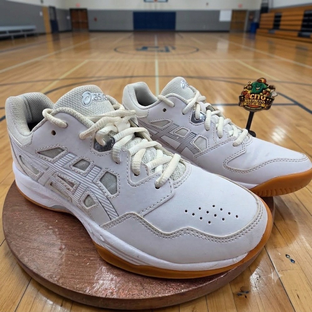 Asics Gel-Rocket 10 Womens White Gum Volleyball Shoes 1072A073 US 7.5